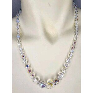 Vintage Iridescent Crystal Beaded Necklace